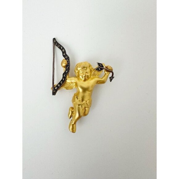 Vintage Judith Jack Angel Cherub Pin Brooch 925 Sterling Signed - Picture 3 of 5